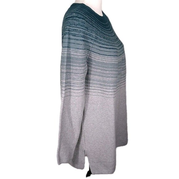 J.Jill Sweater/Tunic Women's  Ombre Teal to Gray Long Cotton Blend M Cozy Coast - Picture 4 of 9